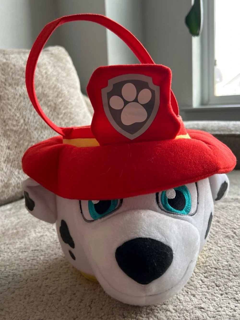 Paw Patrol Marshall Plush Treat Bucket in Red and White